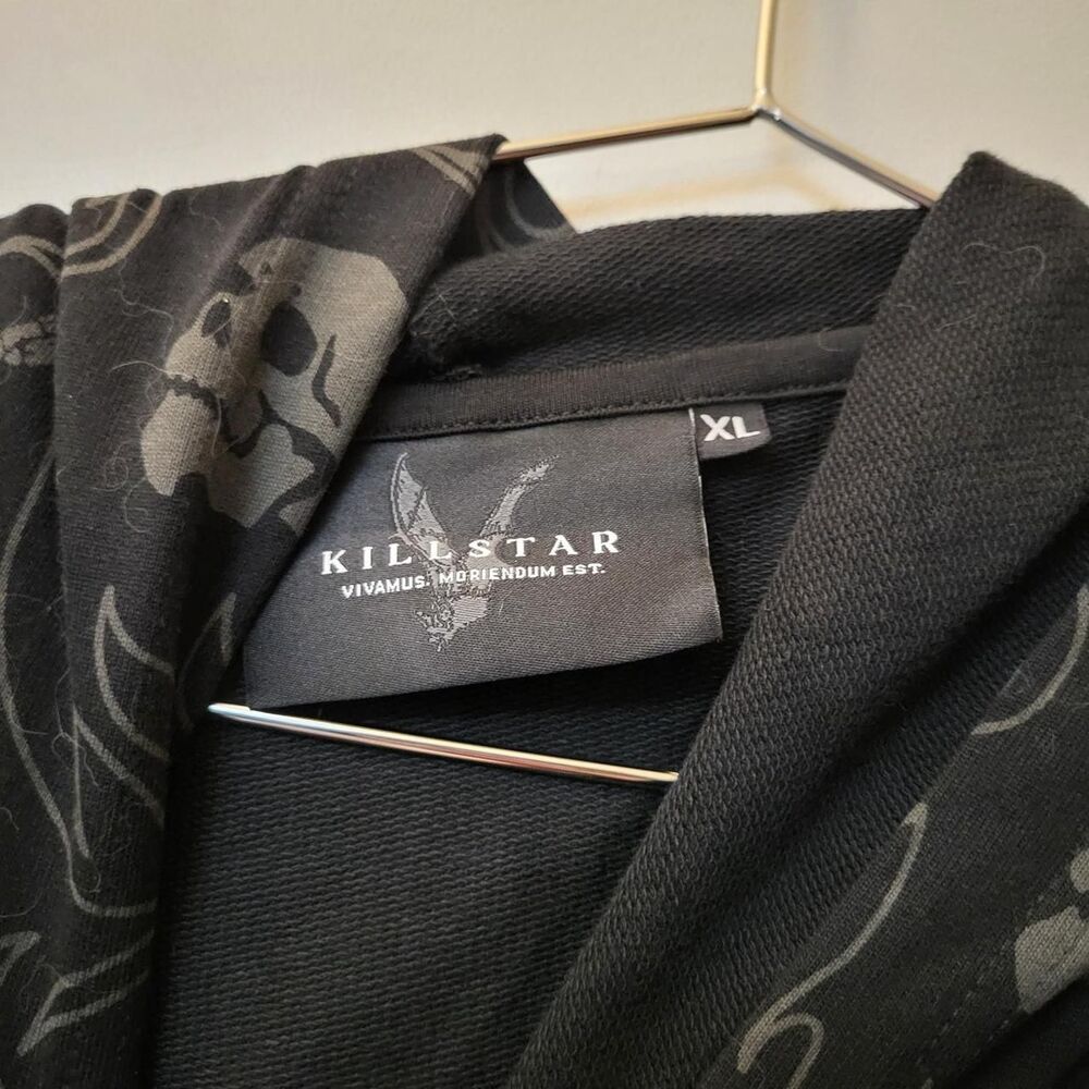 Killstar DANSE Soft, stretch cotton hoodie with skeleton design - Picture 4 of 4